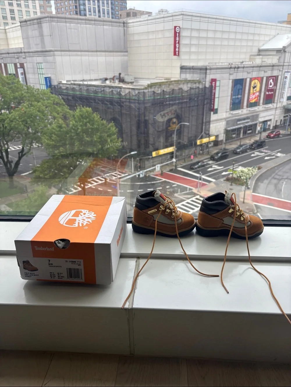 Timberland Kids Brown Wheat Lace-Up Leather Boots